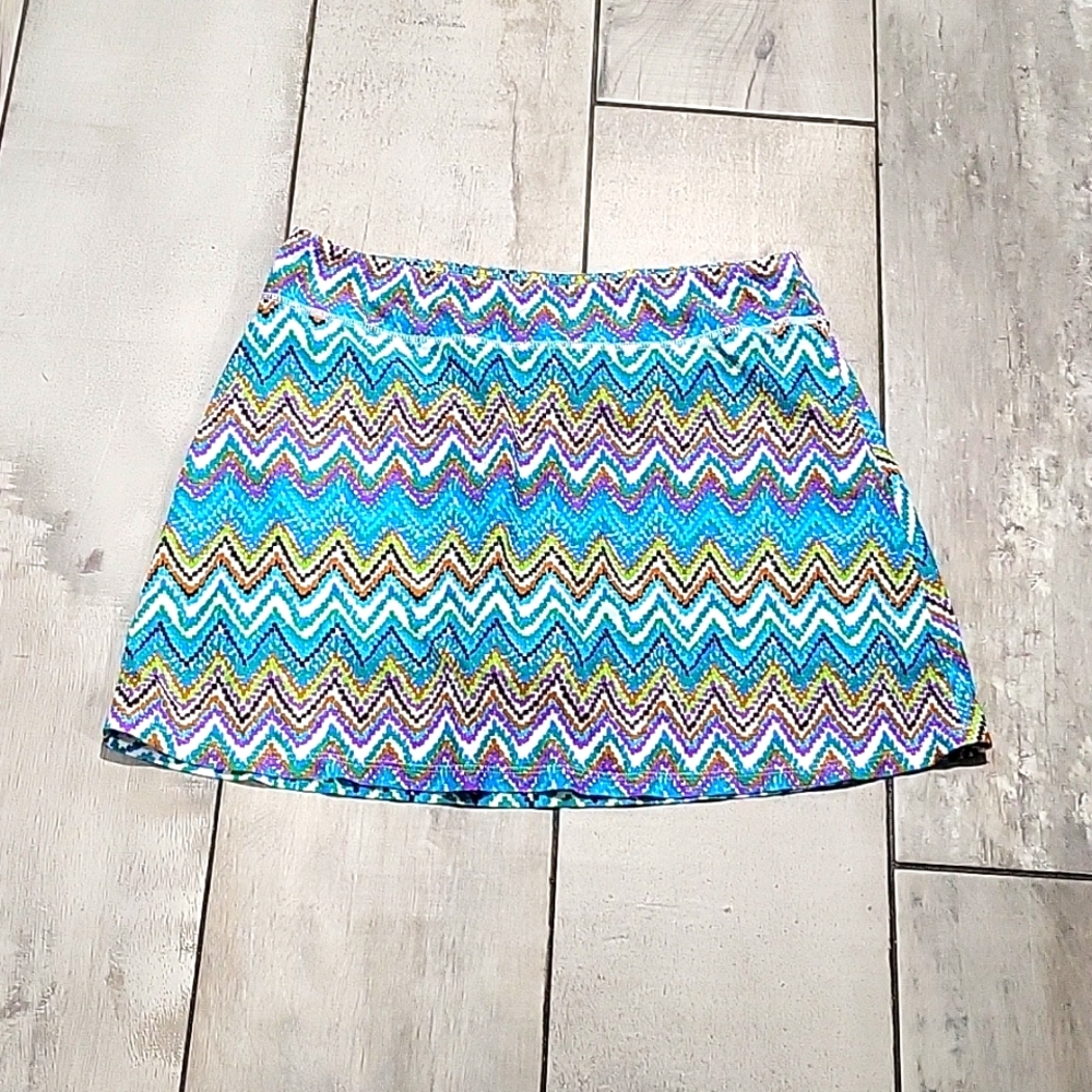 Punk wear  multi color skirt with shorts under dri quick  size medium  #15A